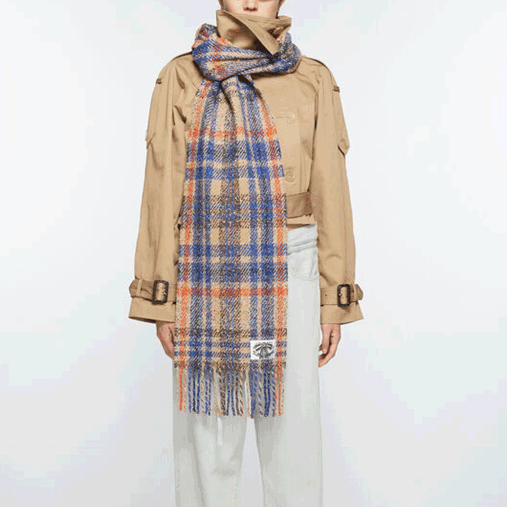 Acne Studios Checked Fringe Scarf CA0354 AEM