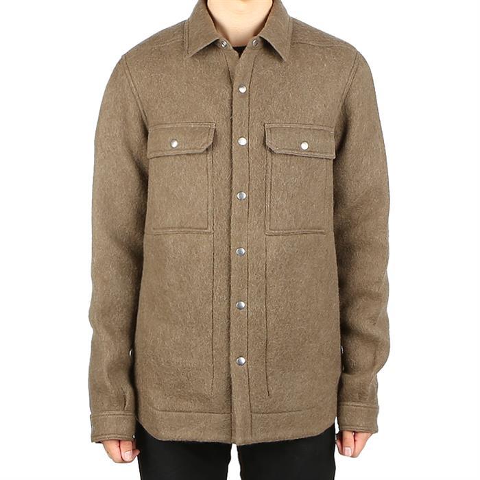 Rick Owens Long Sleeve Felt Overshirt Jacket