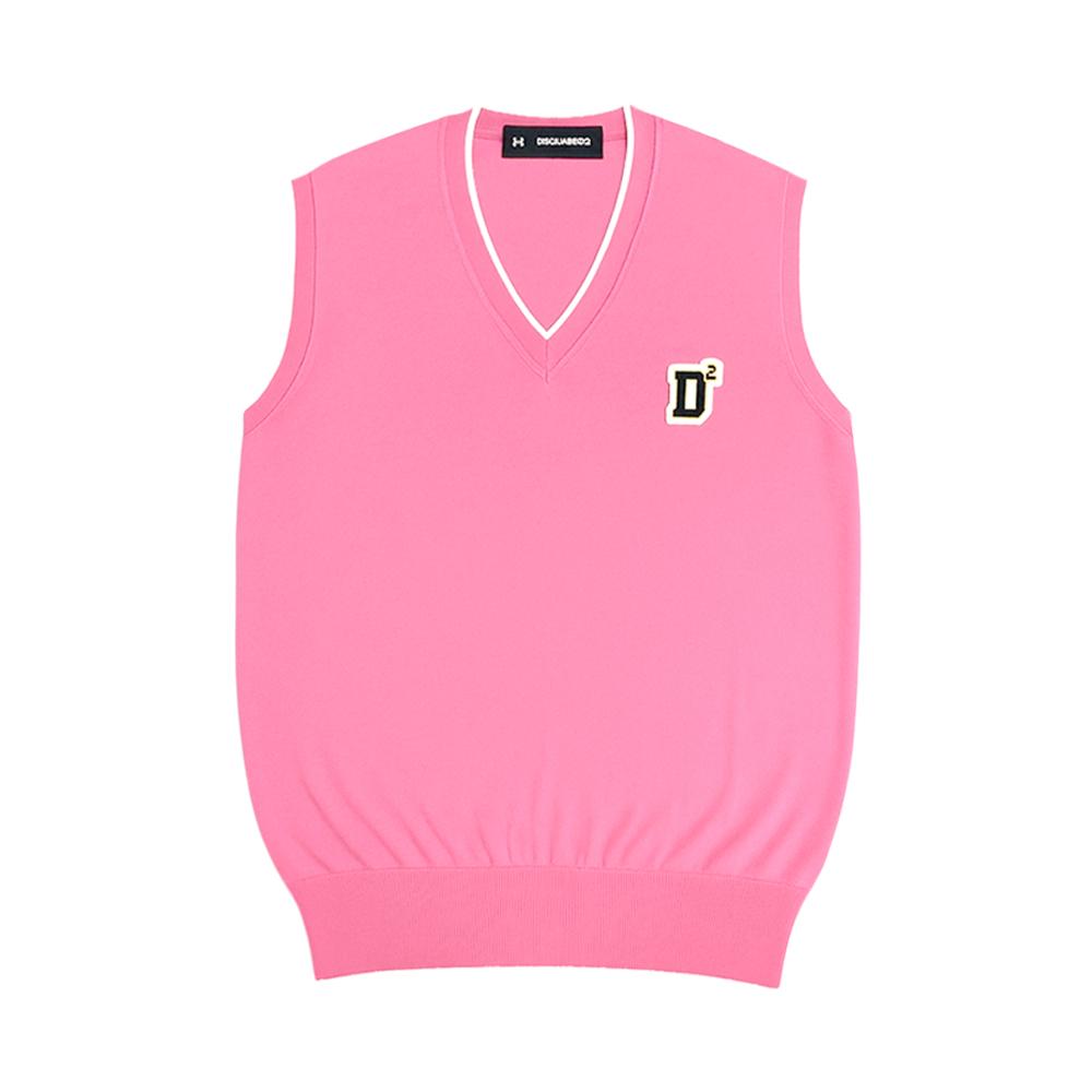 Dsquared2 Logo Pink Sleeveless Knit Vest 74HA264 003