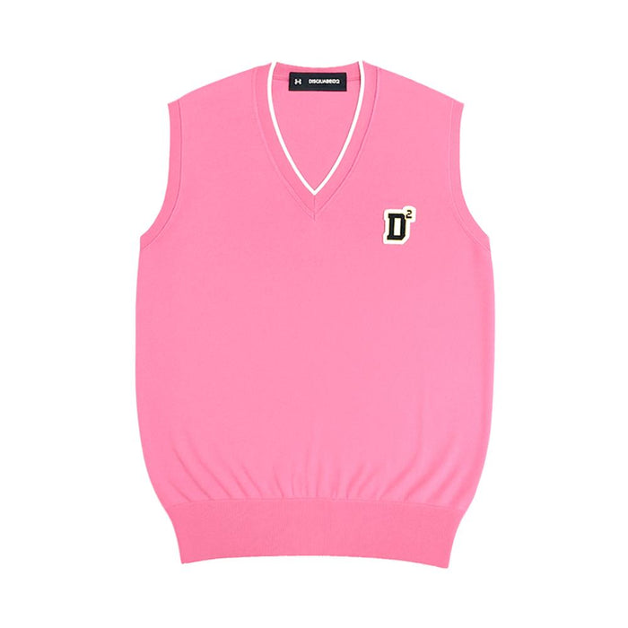 Dsquared2 Logo Pink Sleeveless Knit Vest 74HA264 003