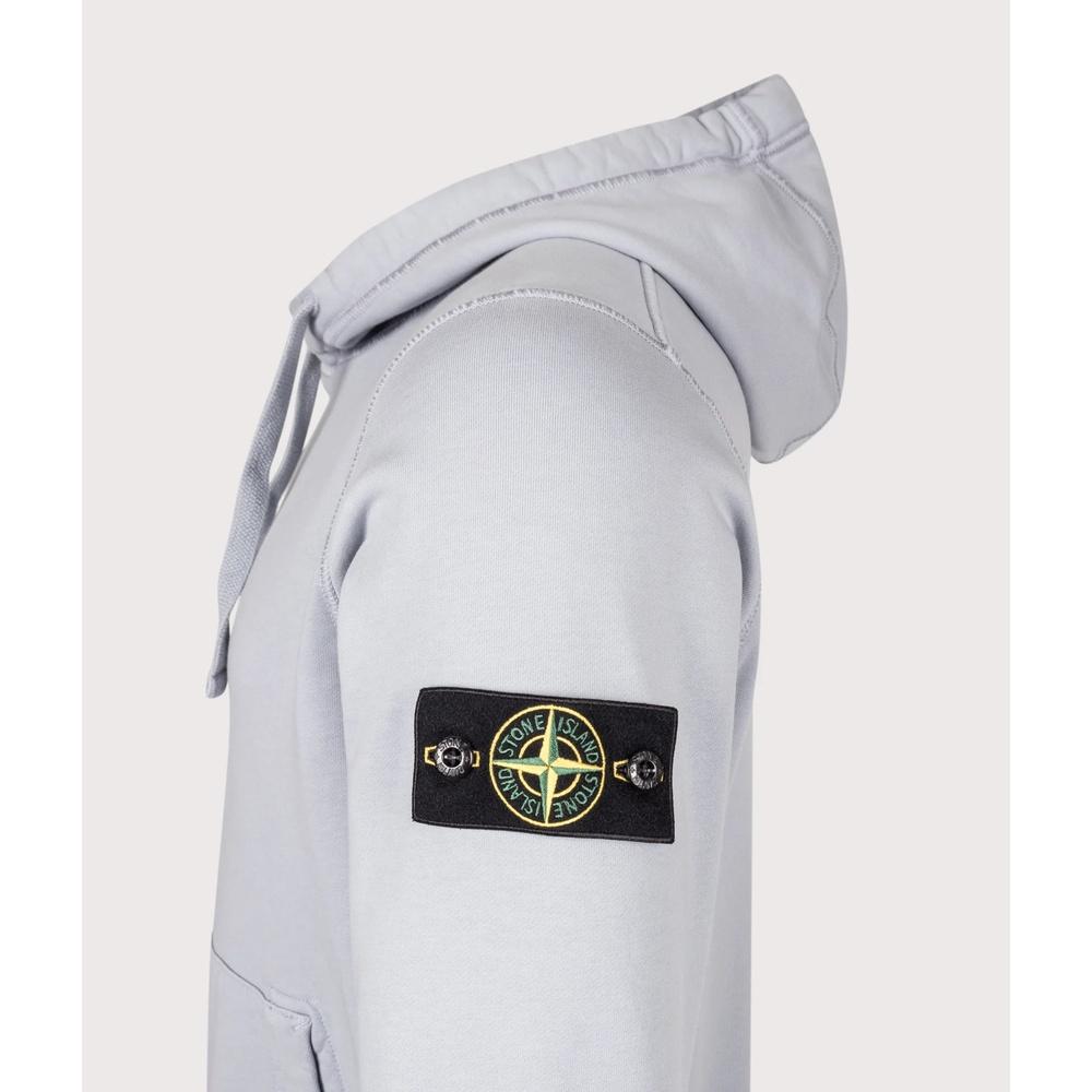 STONE ISLAND Organic Cotton Fleece Men's Hooded Sweatshirt Black