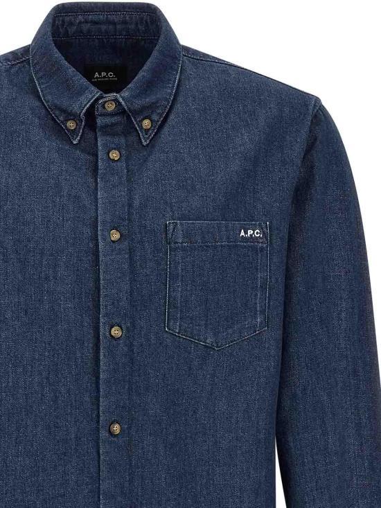 A.P.C. Men's Long Sleeve Shirt COHAL H12651 IAI INDIGO DOM