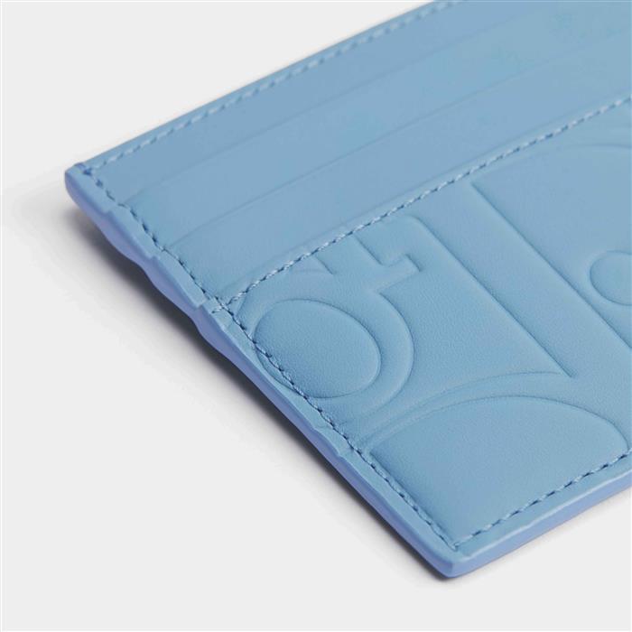 DIOR Blue Calfskin Leather Card Holder Wallet for Men