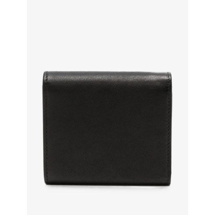 Miu Miu Logo Small Leather Bifold Wallet Black