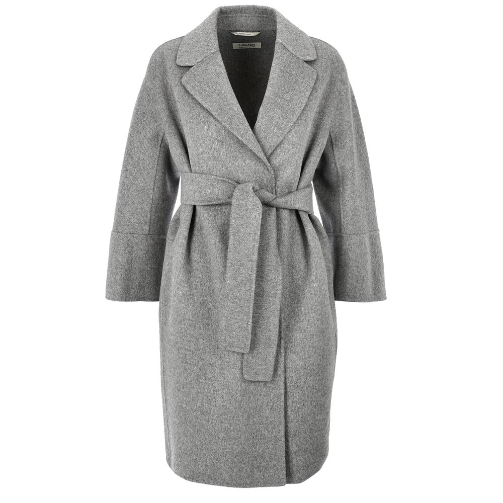 Max Mara Women's Gray Melange Belted Wool Coat 2390111031 070