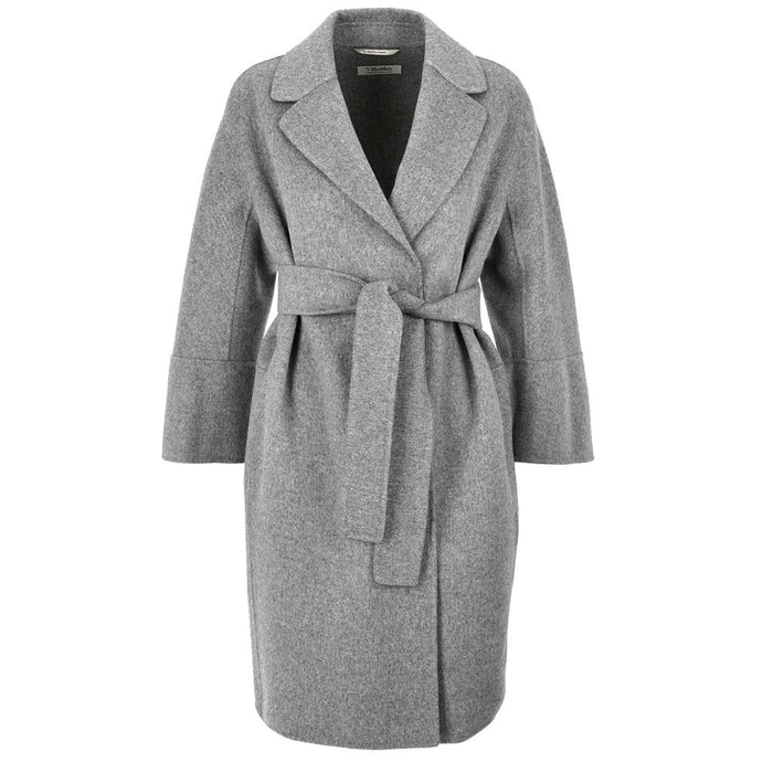 Max Mara Women's Gray Melange Belted Wool Coat 2390111031 070