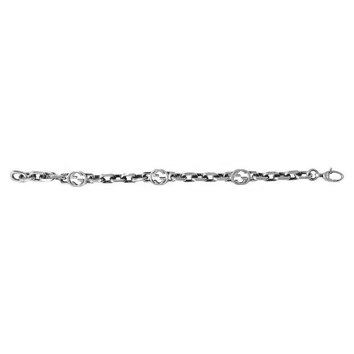 GUCCI Interlocking Vintage Silver Bracelet 620798 J8400 0811