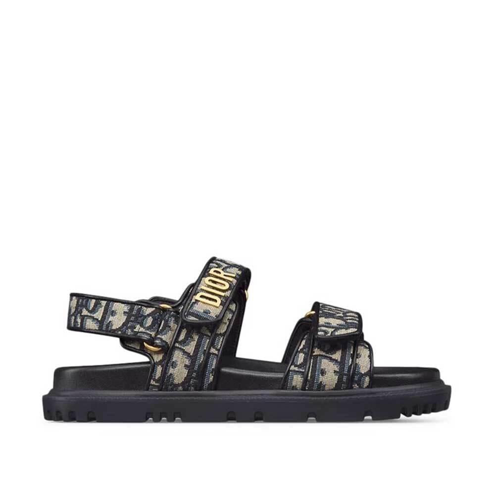 DIOR Act Sandals Women’s Slide Slippers Black Leather