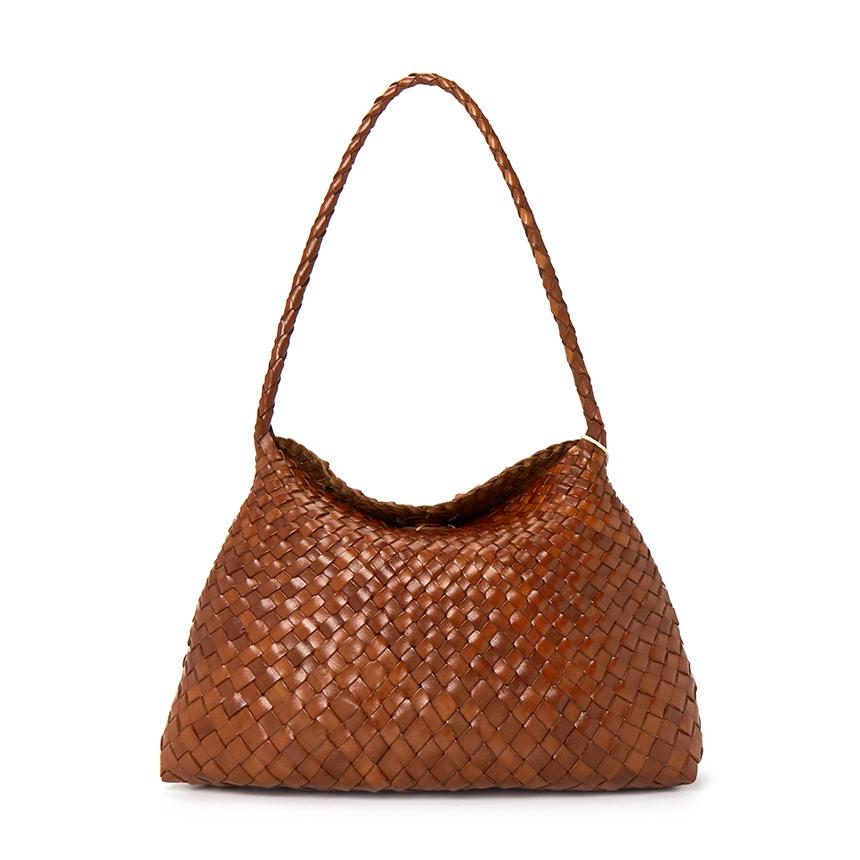 Dragon Diffusion Tan Leather Santa Maria Tote Bag