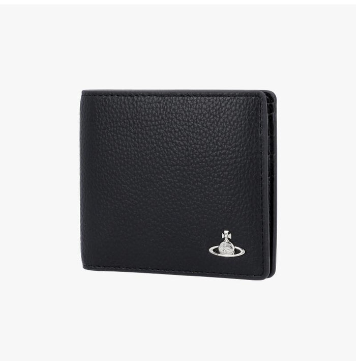 Vivienne Westwood Men’s Grain Leather Bifold Wallet Black