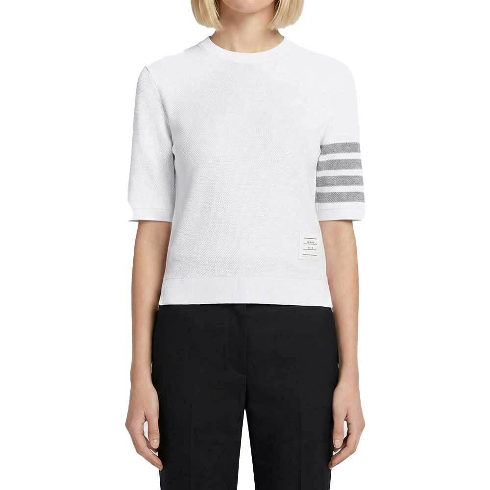 THOM BROWNE Textured Cotton Piqué 4-Bar Short Sleeve T-Shirt