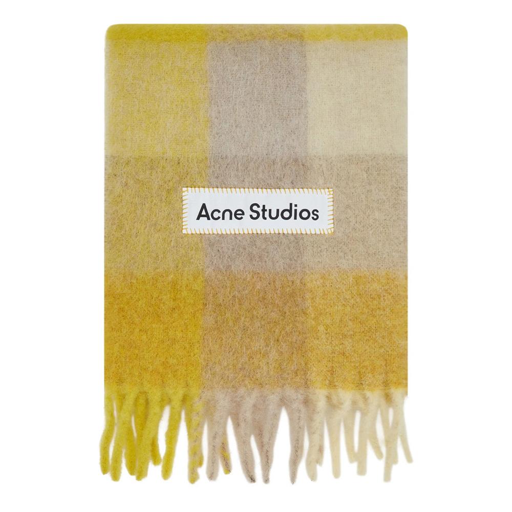 Acne Studios Signature Logo Patch Check Scarf Multi Color Scarf