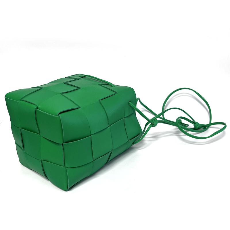 Bottega Veneta Cassette Small Bucket Shoulder Bag Leather Green