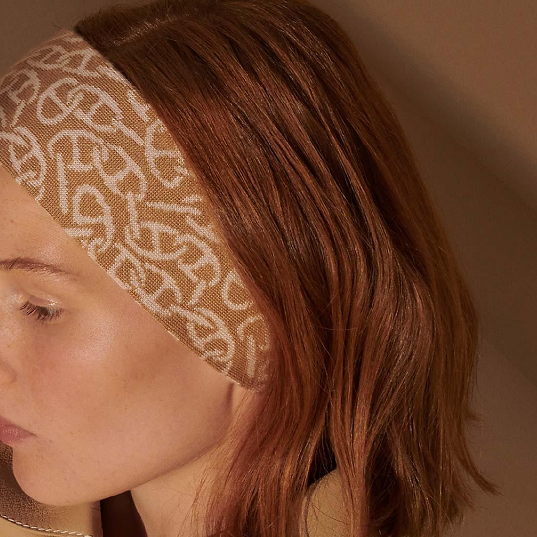 HERMES Giovanna Headband Ecru Beige Bleu Noir