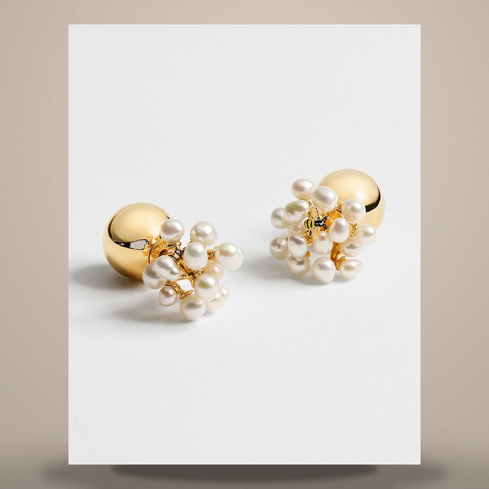 DIOR Gold-Finish Metal Earrings with Freshwater Pearls Multi-Colo E4747WOMFWD301