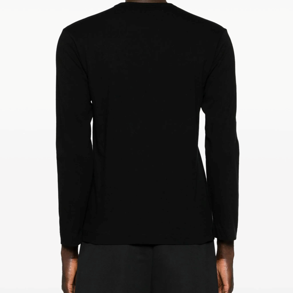 Comme des Garcons Black Long Sleeve T-Shirt with Black Heart Logo
