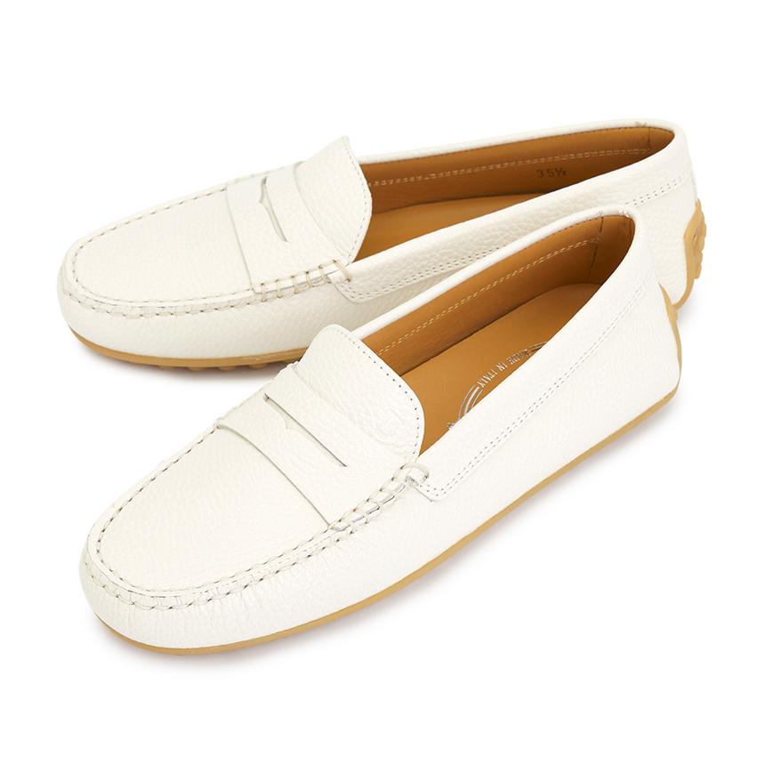 Tods City Gommino Women’s Driving Shoes Leather Loafers Brown