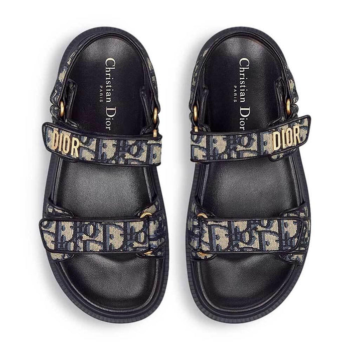 DIOR Act Sandals Women’s Slide Slippers Black Leather