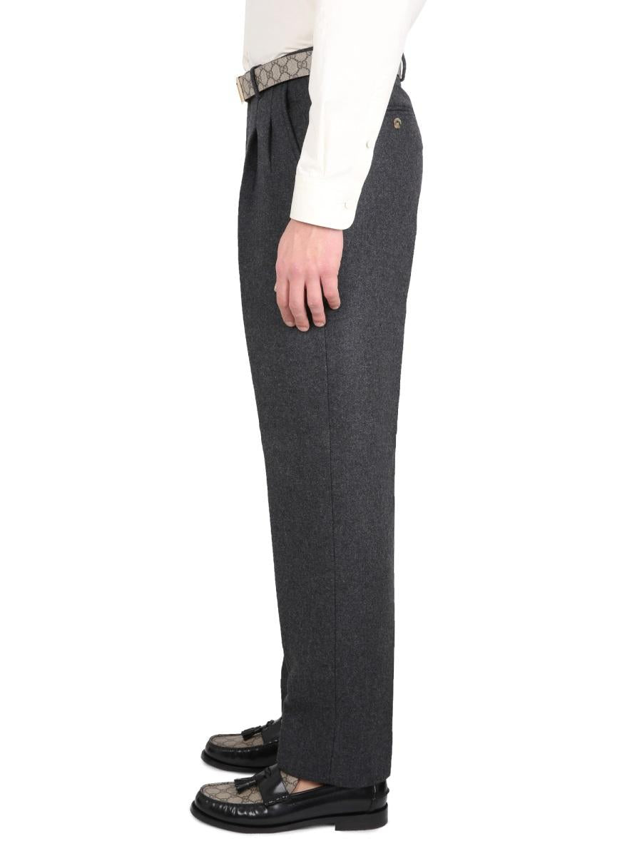 GUCCI Black Wool Slim Fit Suit Pants