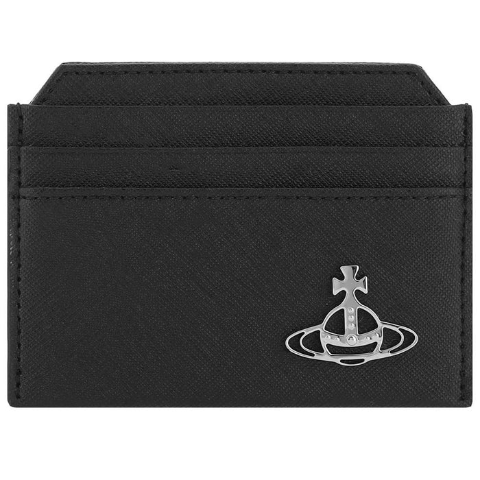 Vivienne Westwood ORB Logo Slim Leather Card Holder Black