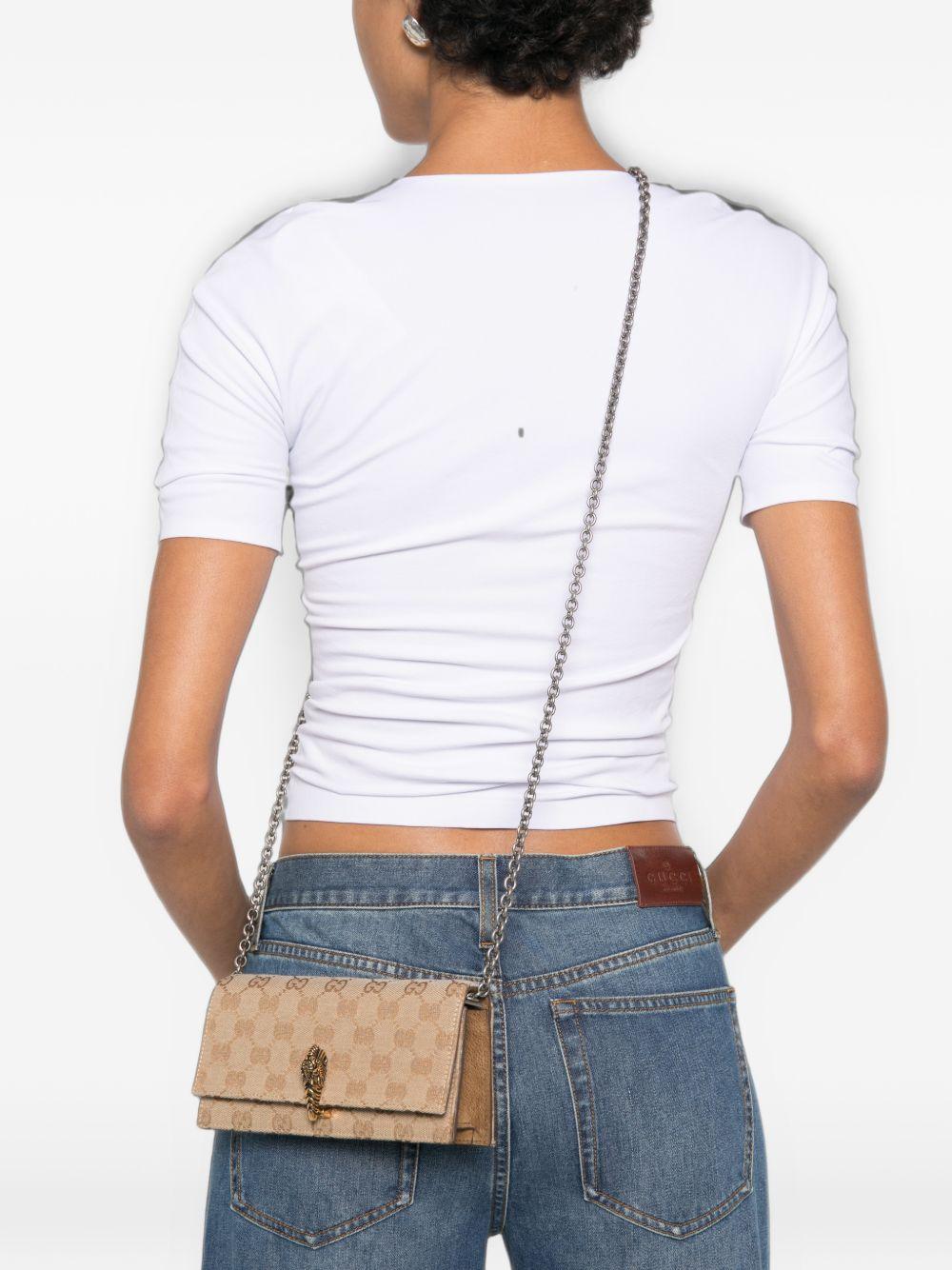 GUCCI Leather Clutch Bag Brown