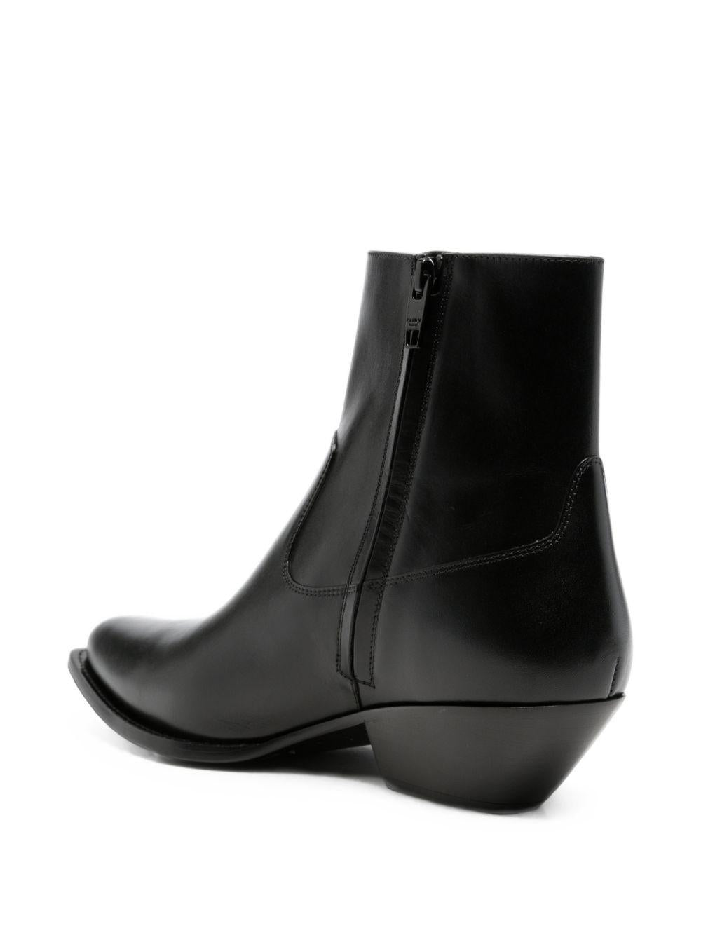 CELINE Black Leather Ankle Boots for Men