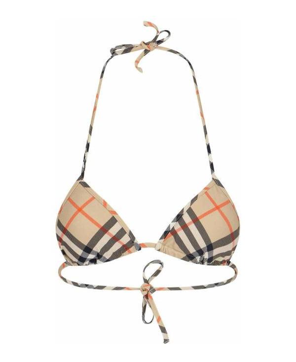 BURBERRY Check Bikini Top