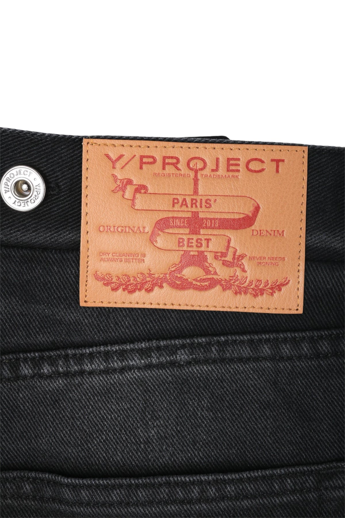 Y PROJECT Collapsed Waist Faded Black Denim Jeans Unisex 107PA007 D15