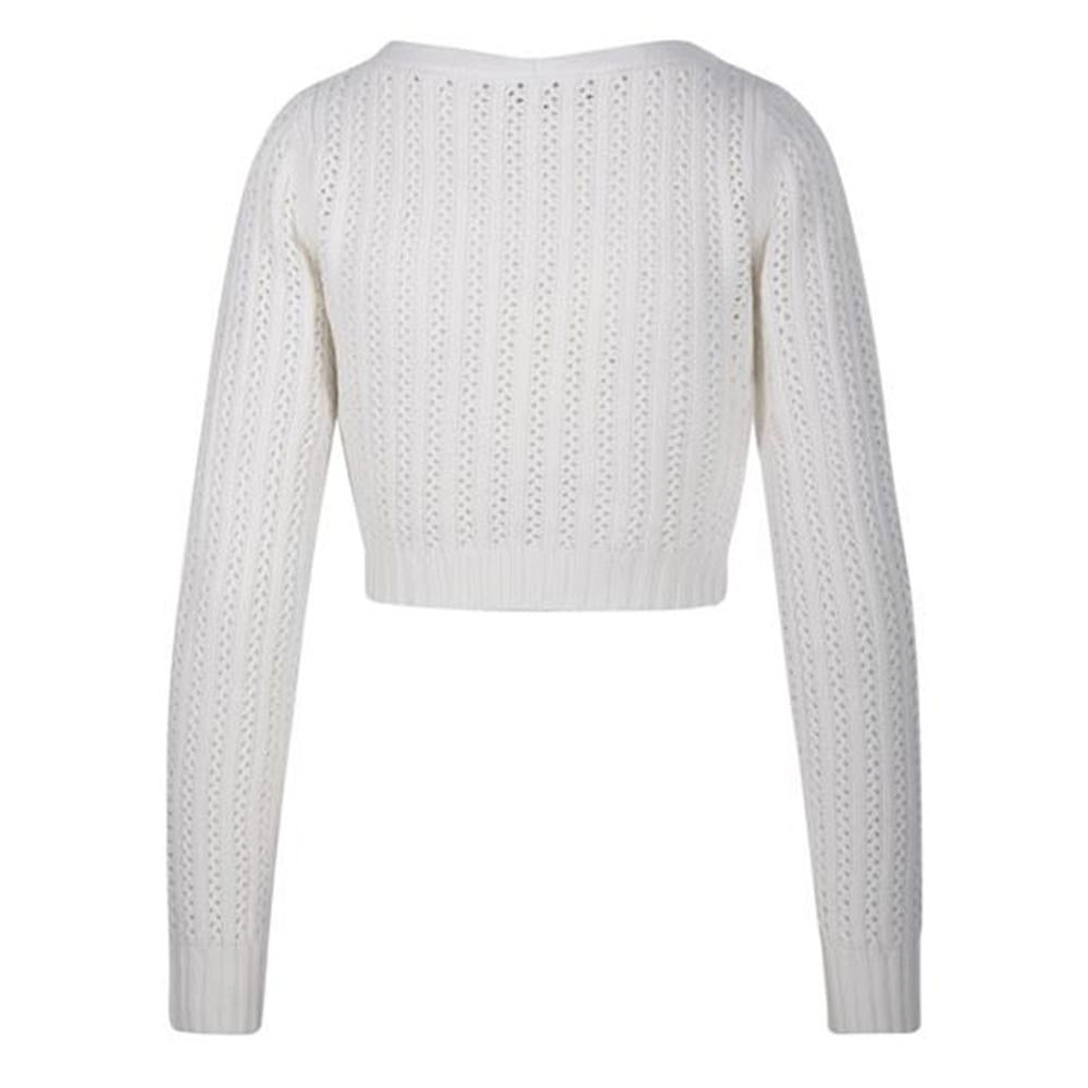 Max Mara Ivory Wool Cashmere Crewneck Sweater 21366011600 001