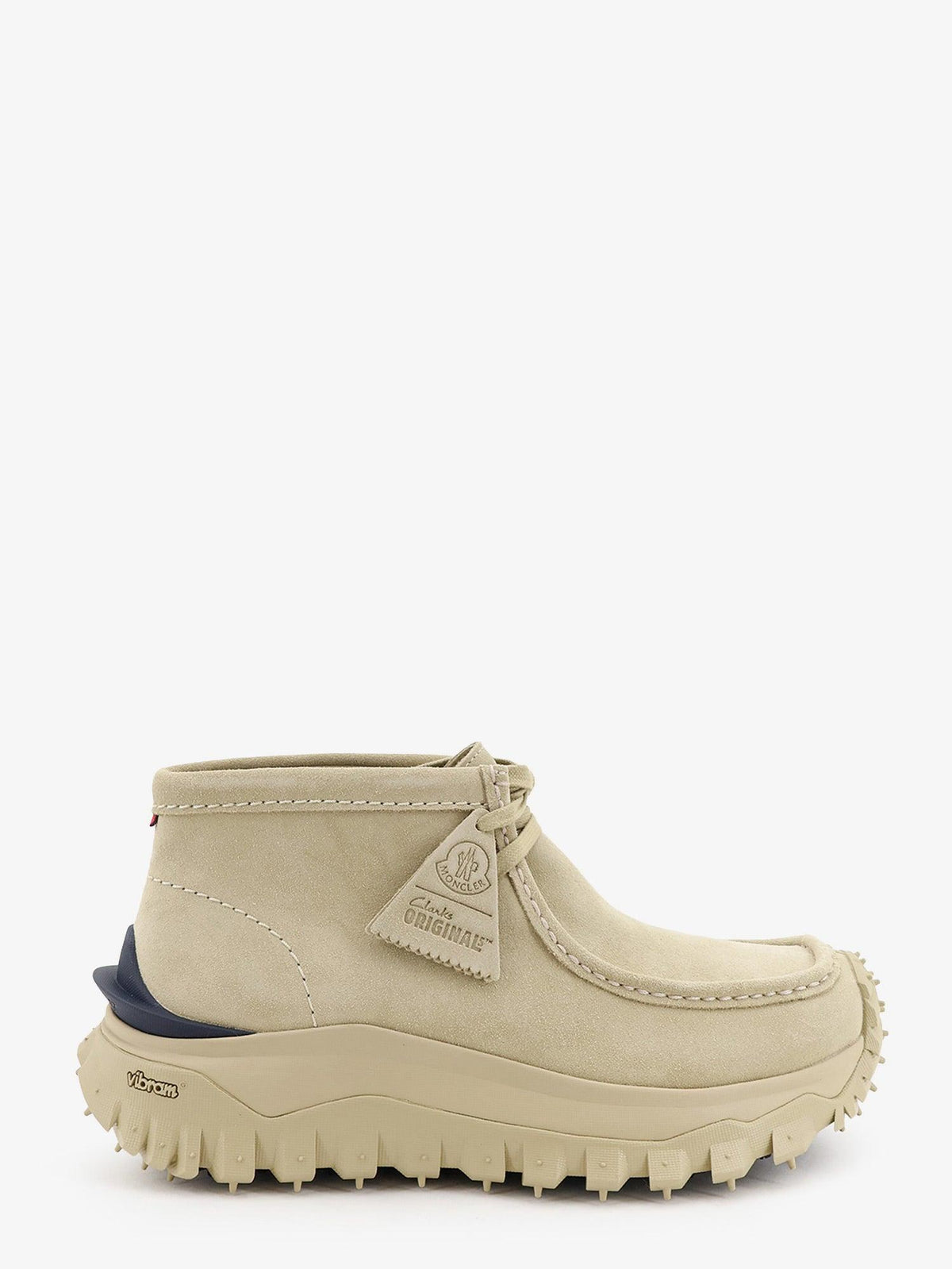 Moncler Black Leather Lace-Up Combat Boots for Men