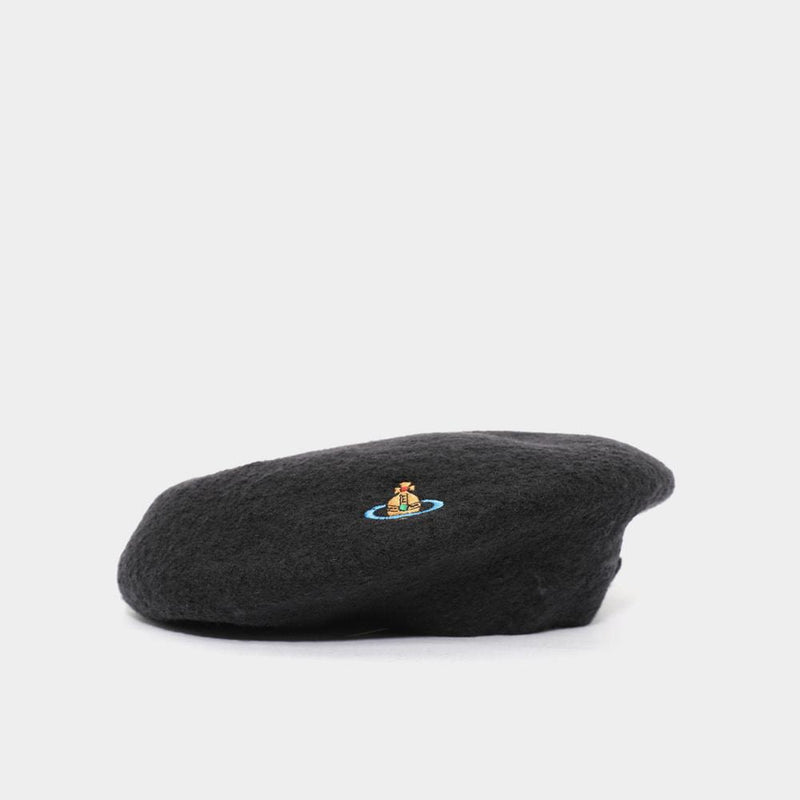 Vivienne Westwood ORB Logo Wool Beret for Women 8102001E K0064 N401