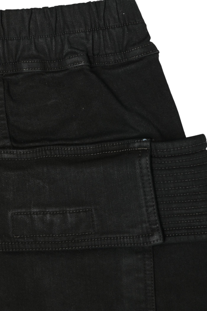 Rick Owens DRKSHDW Creatch Cargo Black Stretch Denim Pants