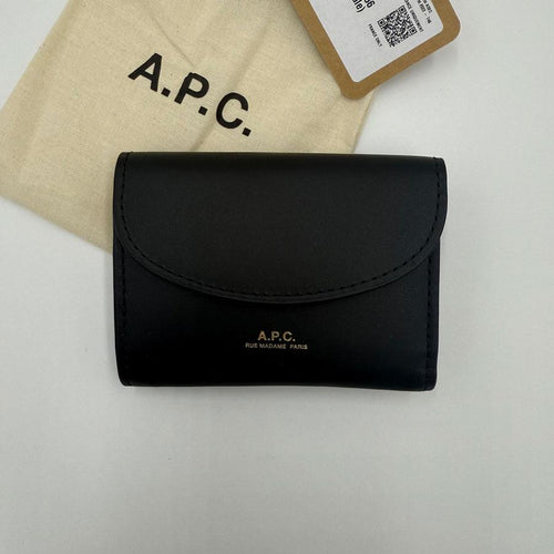 A.P.C. Geneva Leather Card Holder Wallet Black PXAWV F63349