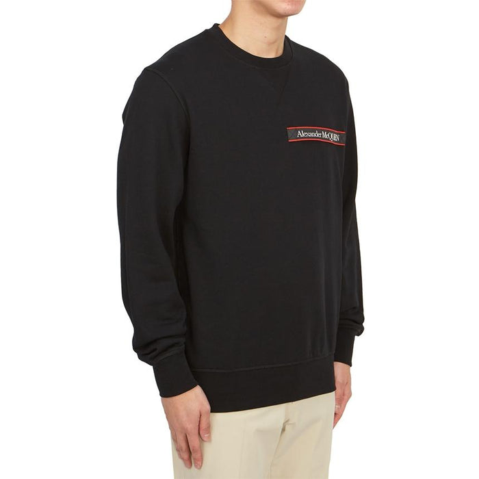 Alexander Mcqueen Black Logo Crewneck Sweatshirt for Men