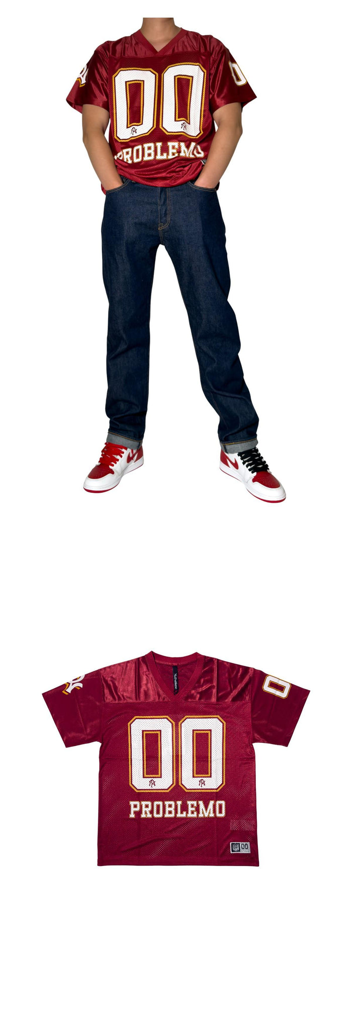 NO PROBLEMO Red Poly Jersey Short Sleeve T-Shirt Unisex