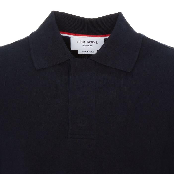 THOM BROWNE Cotton Rugby Polo T-Shirt Navy