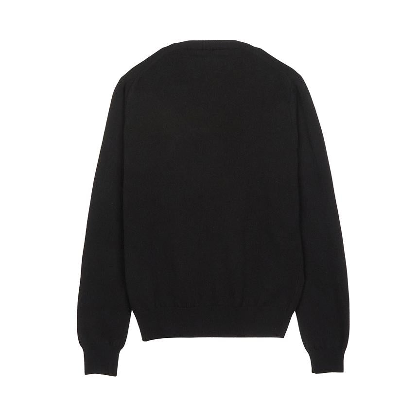 Comme des Garcons Invader Double Wappen Unisex V-Neck Knit Sweater AZ N086 051 1