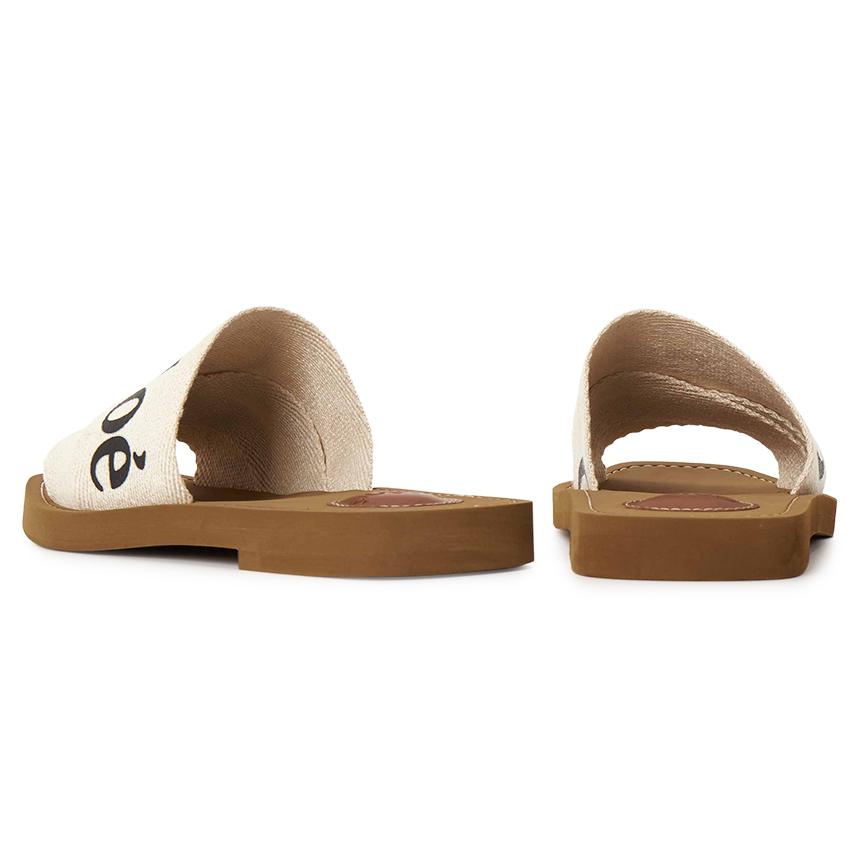 Chloe Woody Logo Canvas Slide Sandals CHC22U188Z3 101