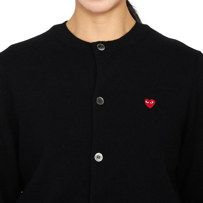 Comme des Garcons Mini Red Heart Patch Loose Fit Unisex Cardigan AX N079 051 1