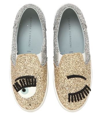 Chiara Ferragni Women's Glitter Slip-On Sneakers