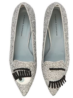 Chiara Ferragni Glitter Pointed-Toe Loafers