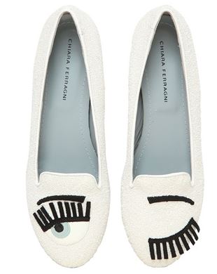 Chiara Ferragni Flirting Glitter Loafers 10mm Heel