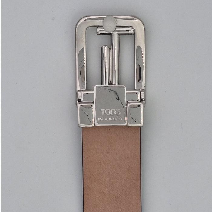 Tods Double T Logo Dark Brown Leather Men’s Belt