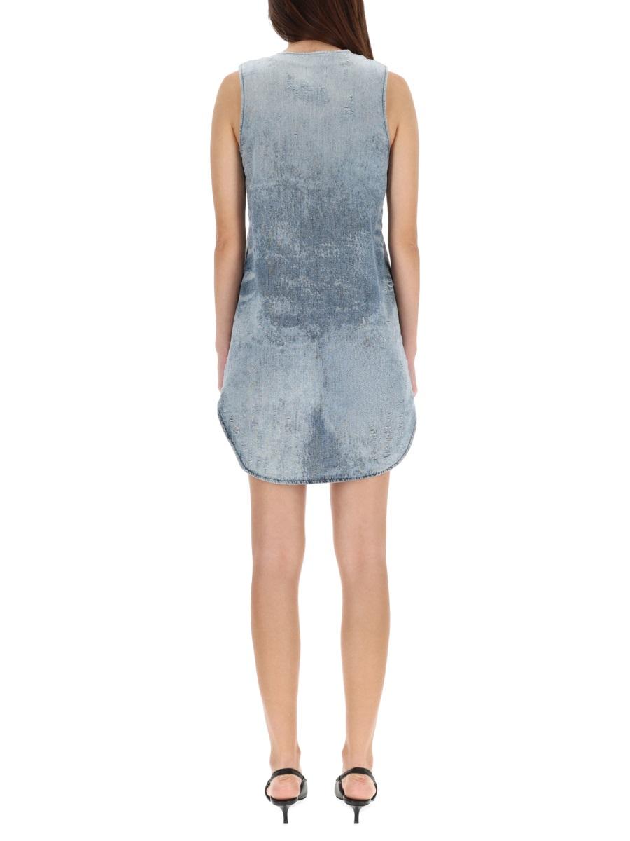 DIESEL Sleeveless Mini Dress Black Cotton Blend