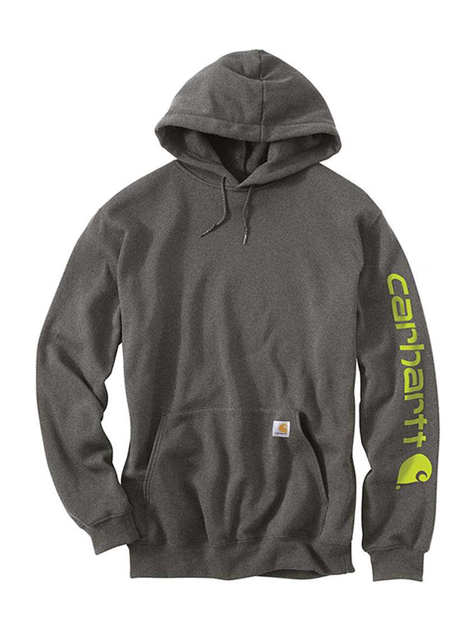 Carhartt Midweight Logo Hoodie Carbon Heather K288 026