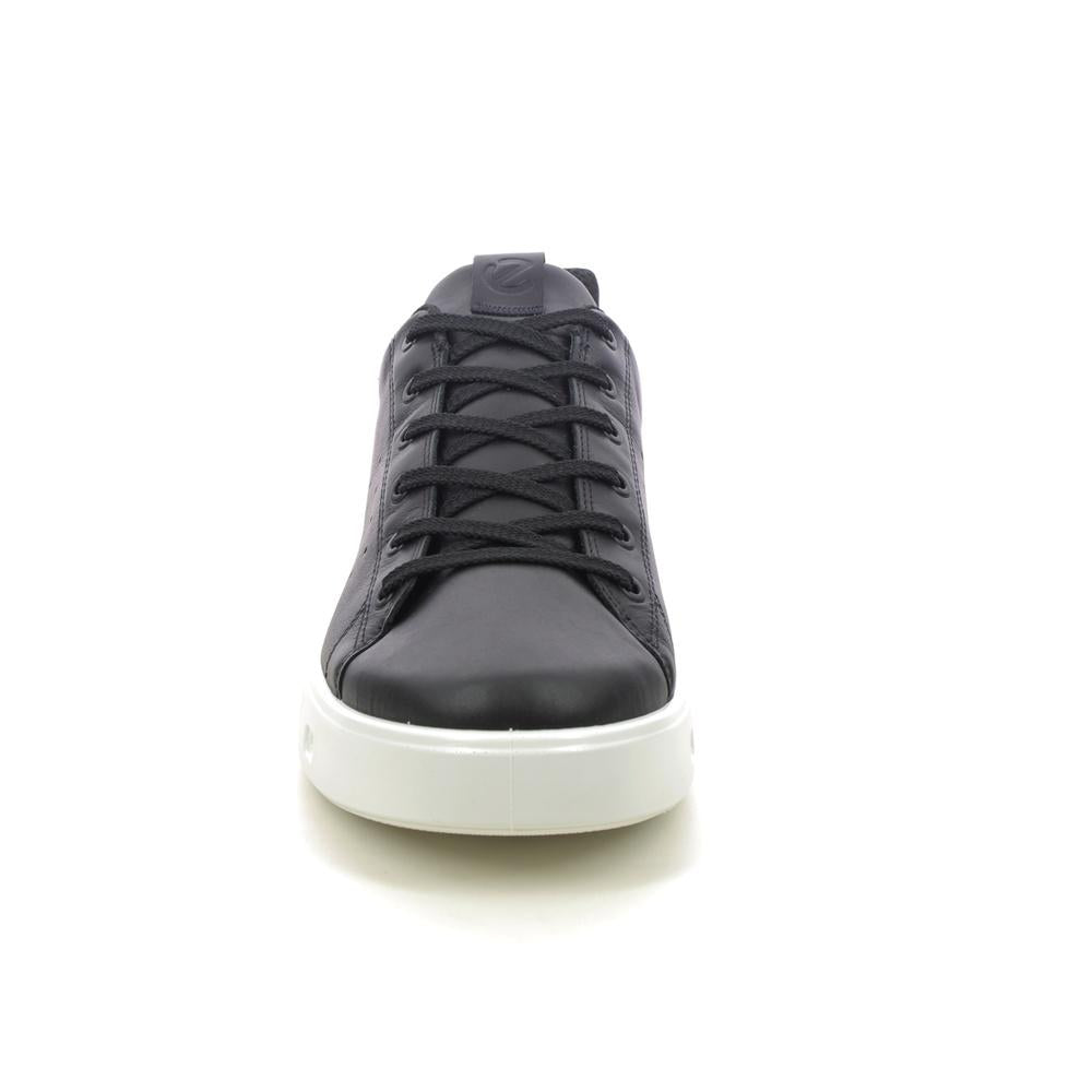 ecco Black Leather Street 720 Low-Top Sneakers for Men