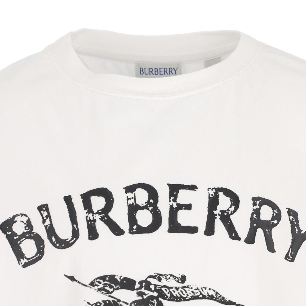 BURBERRY EKD Logo Distressed Short Sleeve T-Shirt White 8117319