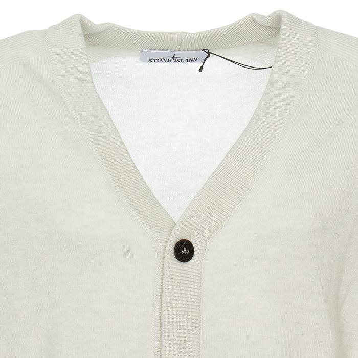 STONE ISLAND Reverse Stitch Woven Patch Cardigan Men’s Knit Black