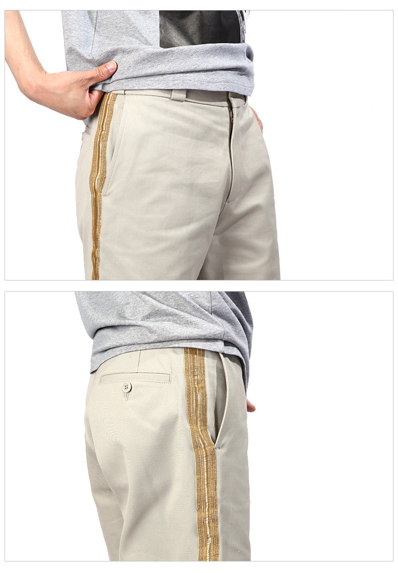 Palm Angels Men's Gold Stripe Track Shorts S16010036 6193