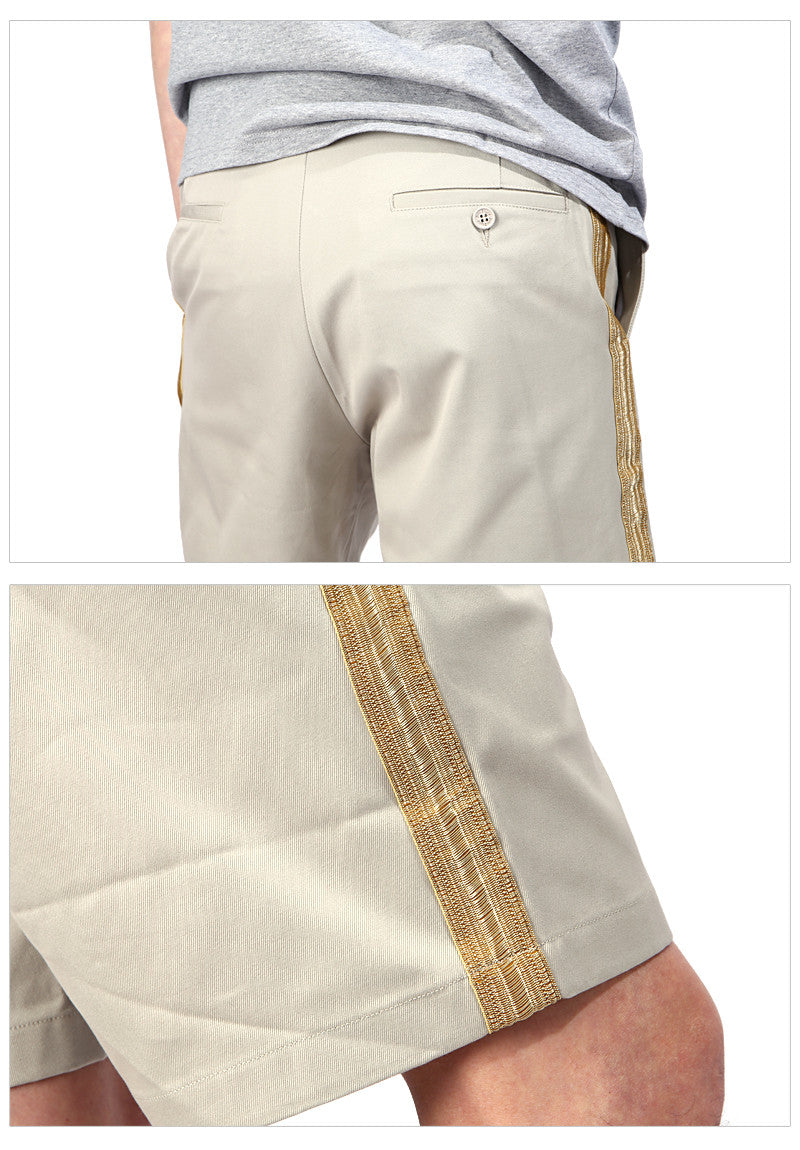Palm Angels Men's Gold Stripe Track Shorts S16010036 6193